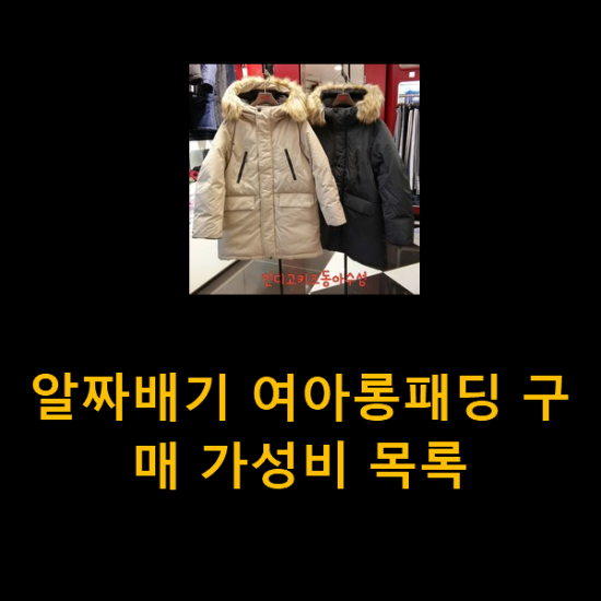  알짜배기 여아롱패딩 구매 가성비 목록