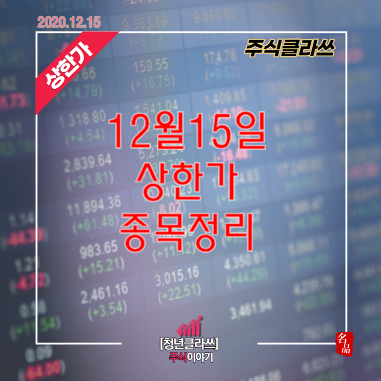  12월 15일 오늘 상한가 종목 정리 엘아이에스
