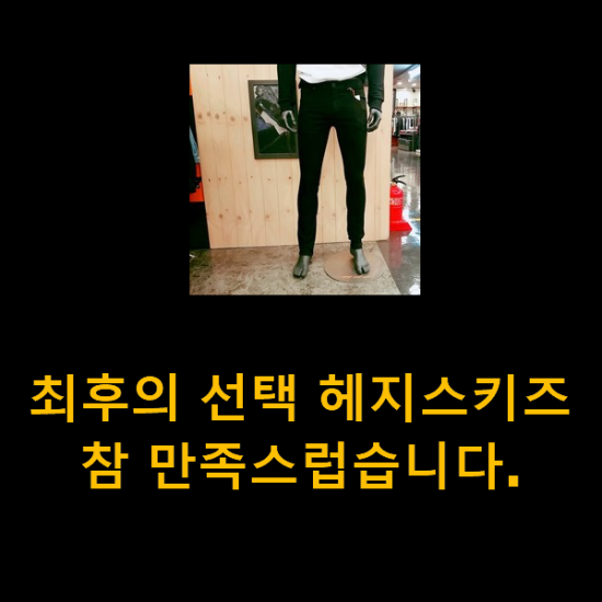  최후의 선택 헤지스키즈 참 만족스럽습니다.