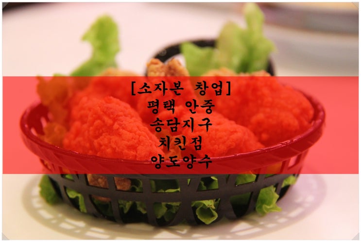  [소자본 창업] 평택 안중 송담지구 치킨점 양도양수(급매). 보증금 1천만 / 월세 100만