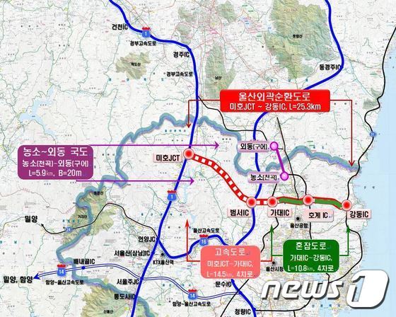 울산시, 2021년 주요 도로건설 사업 예산 547억원 확보