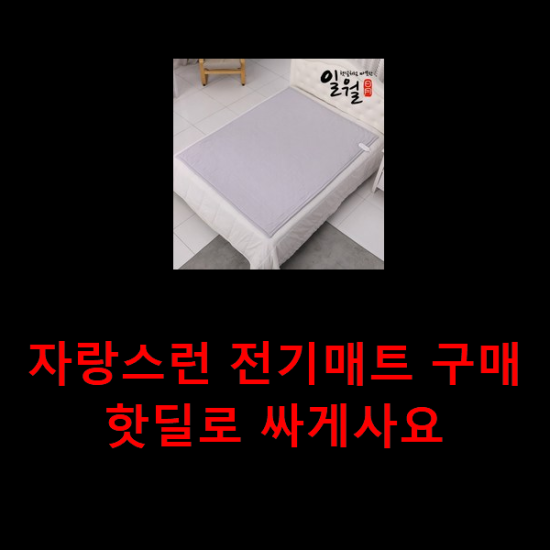  자랑스런 전기매트 구매 핫딜로 싸게사요