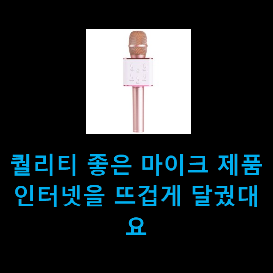  퀄리티 좋은 마이크 제품 인터넷을 뜨겁게 달궜대요