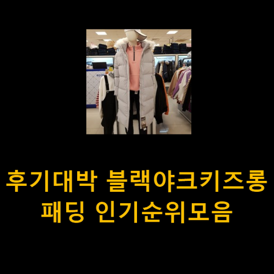  후기대박 블랙야크키즈롱패딩 인기순위모음