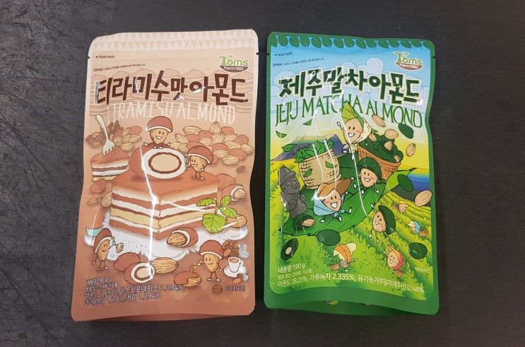 제주말차아몬드 티라미수맛아몬드 갈림양행 탐스팜 아몬드 K아몬드