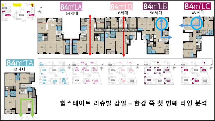  힐스테이트 리슈빌 강일 평면도 분석! 한강뷰 타입 고민 끝!!