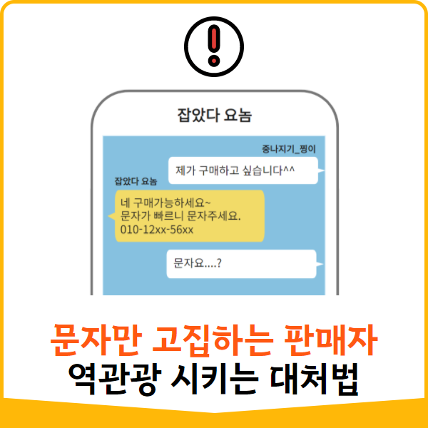  (사기예방) 판매자가 문자 대화만 고집할때 사이다 대처법