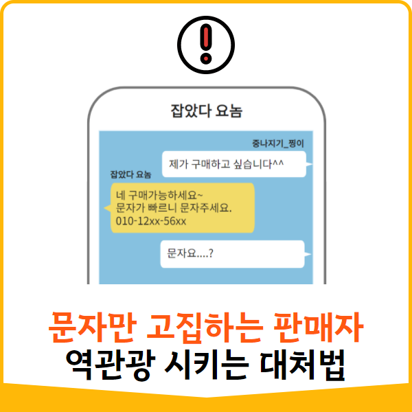 (사기예방) 판매자가 문자 대화만 고집할때 사이다 대처법