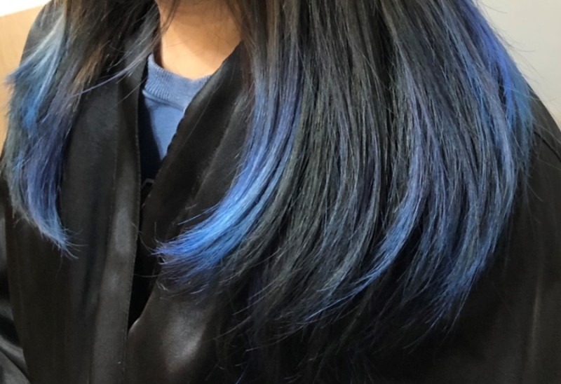 파란 머리 염색