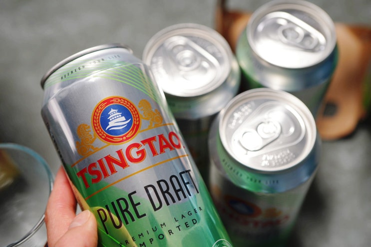  칭따오 순생 리뉴얼! 퓨어 드래프트 청량한 생맥주 한 잔!