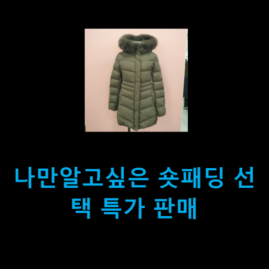  나만알고싶은 숏패딩 선택 특가 판매
