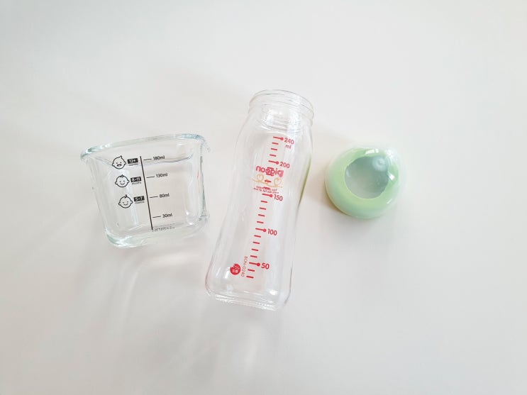  더블하트 유리젖병 사용전 눈금 계량확인 선택 아닌 필수