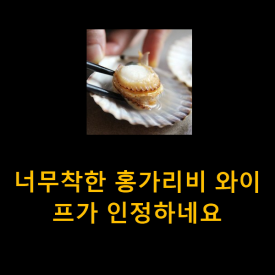 너무착한 홍가리비 와이프가 인정하네요 너무착한 홍가리비 와이프가 인정하네요