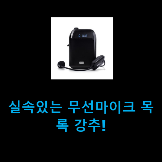  실속있는 무선마이크 목록 강추!
