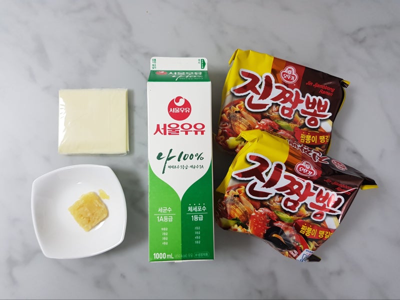 [오뚜기 라면 요리] 크림 진짬뽕 2인분 레시피 (feat. 크림 진짬뽕 컵라면 비교)