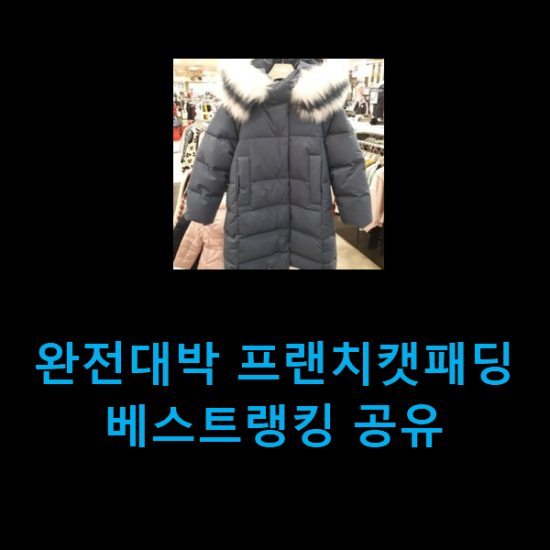  완전대박 프랜치캣패딩 베스트랭킹 공유
