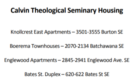 칼빈 신학교 - 집을 렌트하다