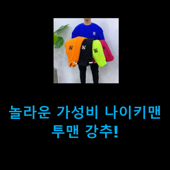  놀라운 가성비 나이키맨투맨 강추!