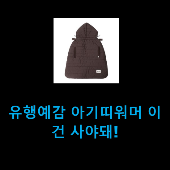  유행예감 아기띠워머 이건 사야돼!