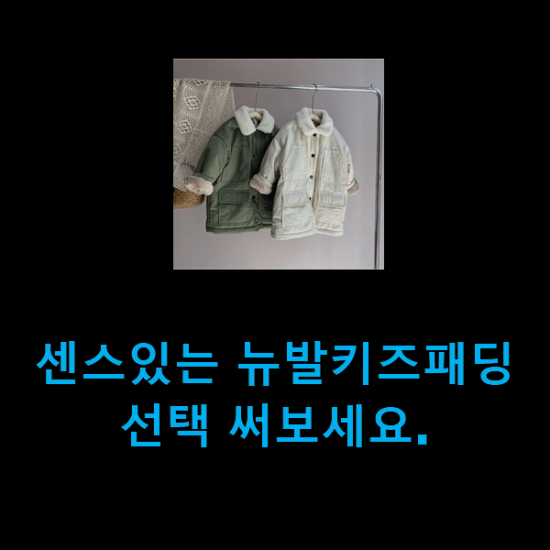  센스있는 뉴발키즈패딩 선택 써보세요.