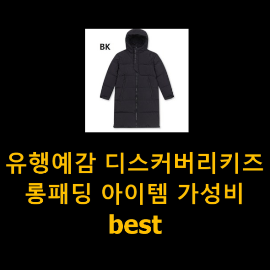  유행예감 디스커버리키즈롱패딩 아이템 가성비 best