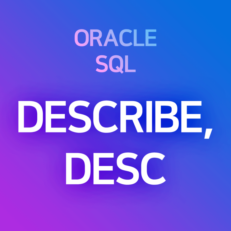 [오라클/SQL]DESCRIBE, DESC 구문 : 테이블의 구조 확인하기