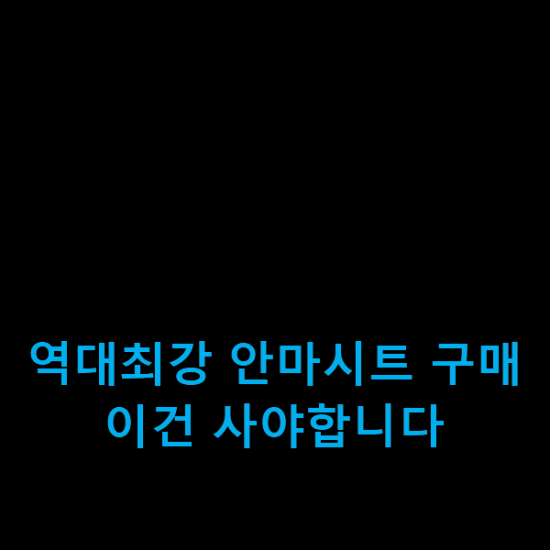  역대최강 안마시트 구매 이건 사야합니다