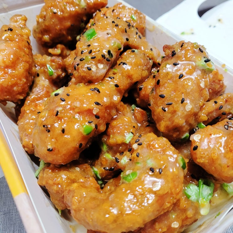  구산역 자담치킨 맵슐랭 배달후기