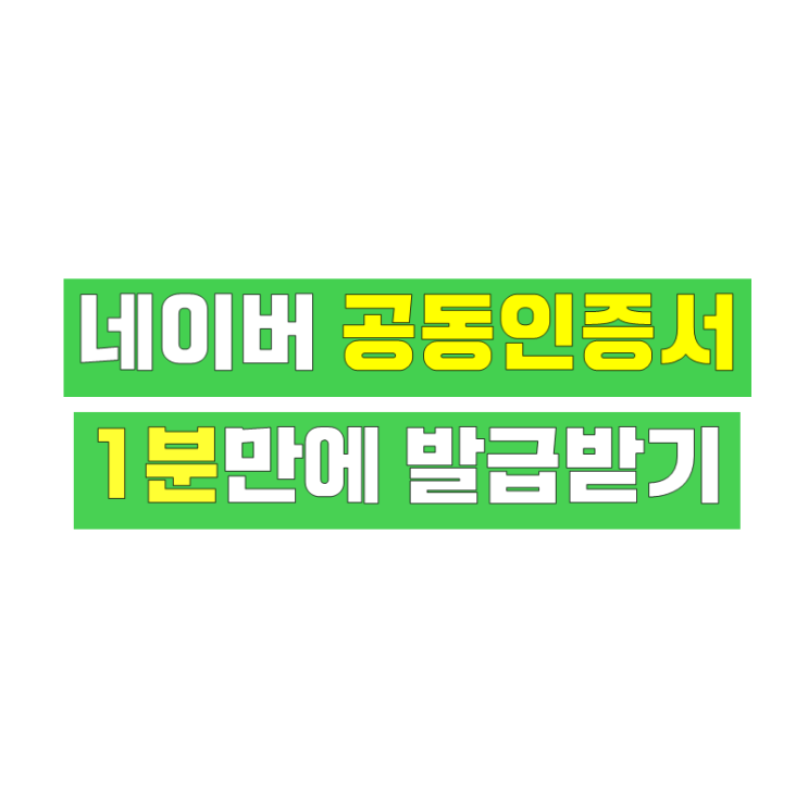  공동인증서 발급방법 : 네이버 공동인증서 1분만에 발급받기 / 공동인증서 사용처