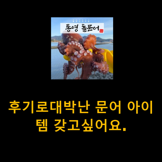 후기로대박난 문어 아이템 갖고싶어요.