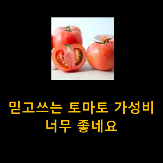 믿고쓰는 토마토 가성비 너무 좋네요