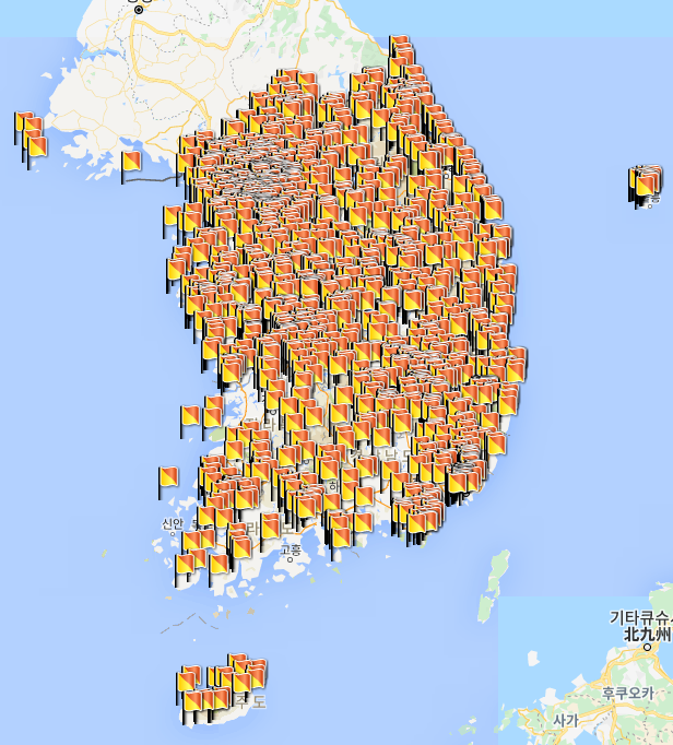 국내 여행지 추천 지도