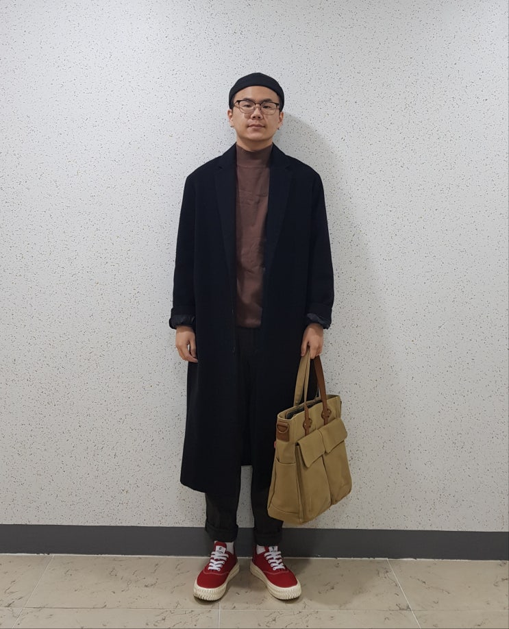  겨울코디 남자데일리룩182 롱코트 데꼬로소반폴라 에이지그레이 엑셀시오르