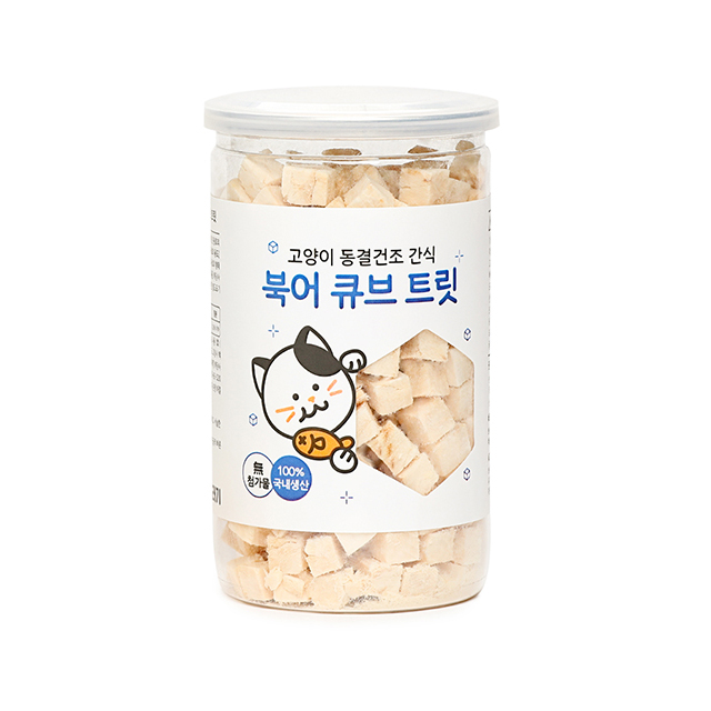  뽀시래기 고양이 동결건조 간식 큐브 트릿 북어