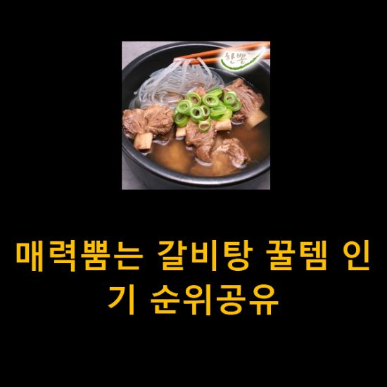 매력뿜는 갈비탕 꿀템 인기 순위공유