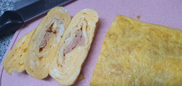 저녁반찬 간편한 명란젓 계란말이
