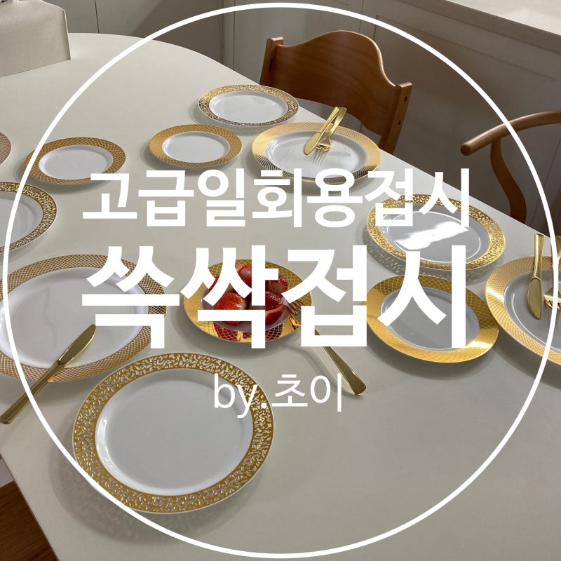 홈파티 고급 플라스틱 일회용 파티접시 '쓱싹접시:럭셔리파티세트'