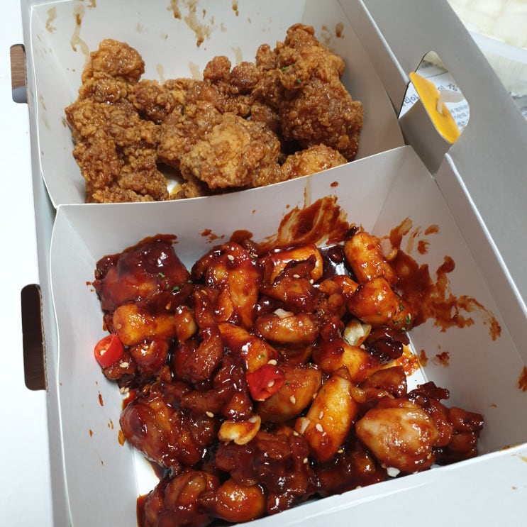  [땅땅치킨] 세트1번 허브순살치킨+불닭