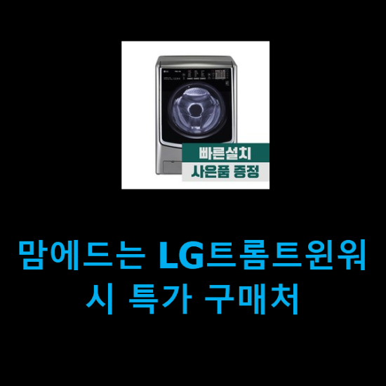  맘에드는 LG트롬트윈워시 특가 구매처