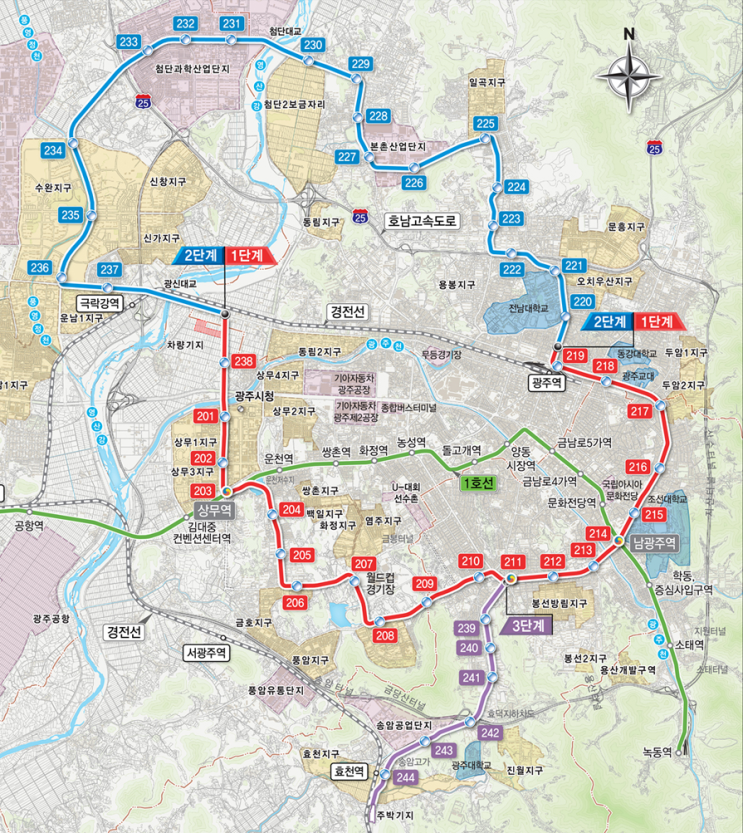 광주 지하철 2호선 - 광주 투자 핵심지도
