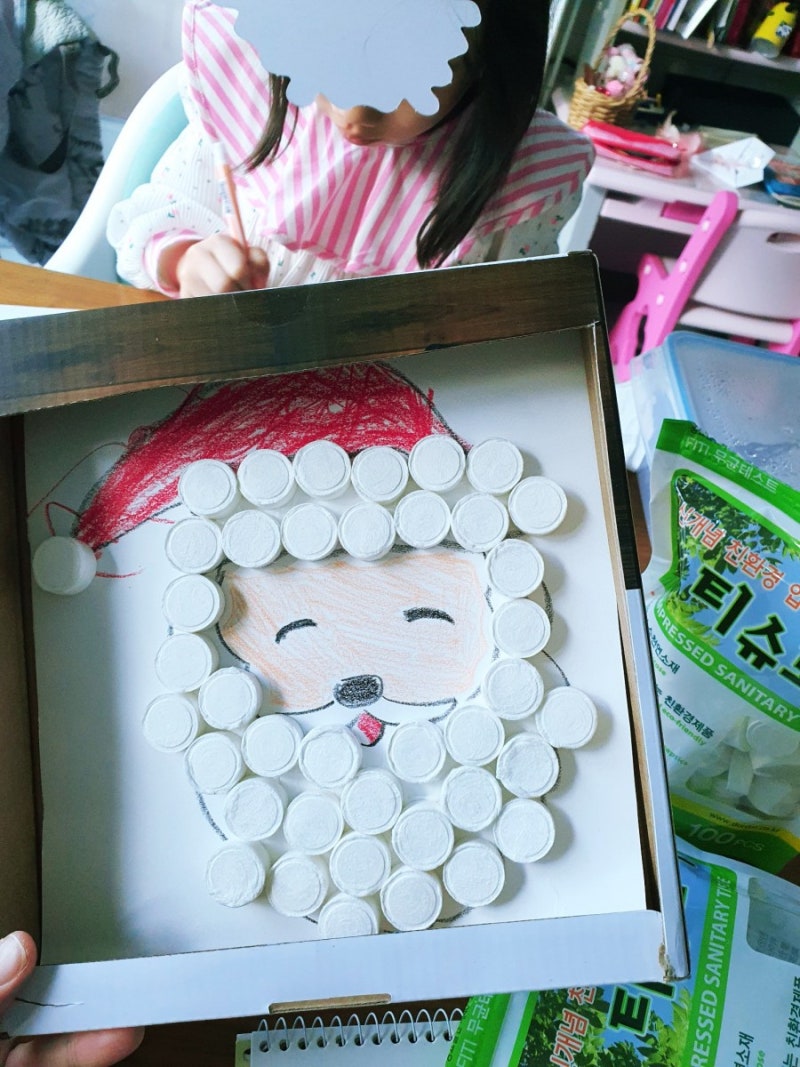 집콕놀이 코인티슈와 스포이드로 크리스마스액자만들기 : 네이버 블로그