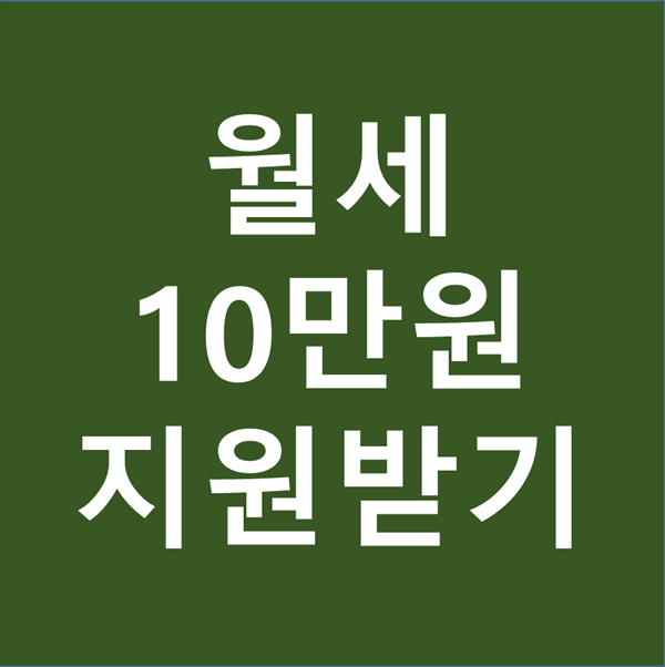  월세 10만 원 지원받기 '청년 월세 지원'