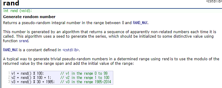  [c/c++] 난수 생성 - rand(),srand(), time()