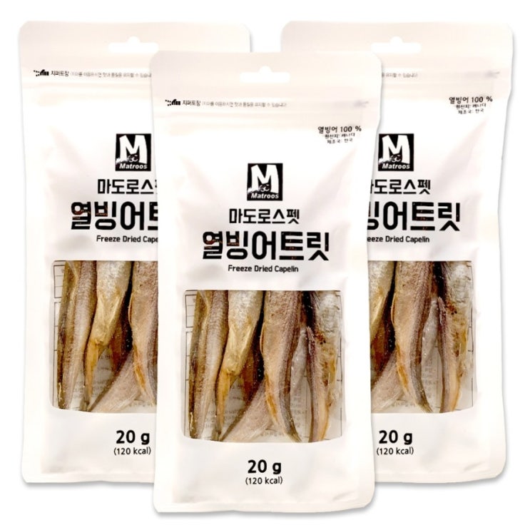  마도로스펫 열빙어트릿 동결건조간식 20g 열빙어 3개