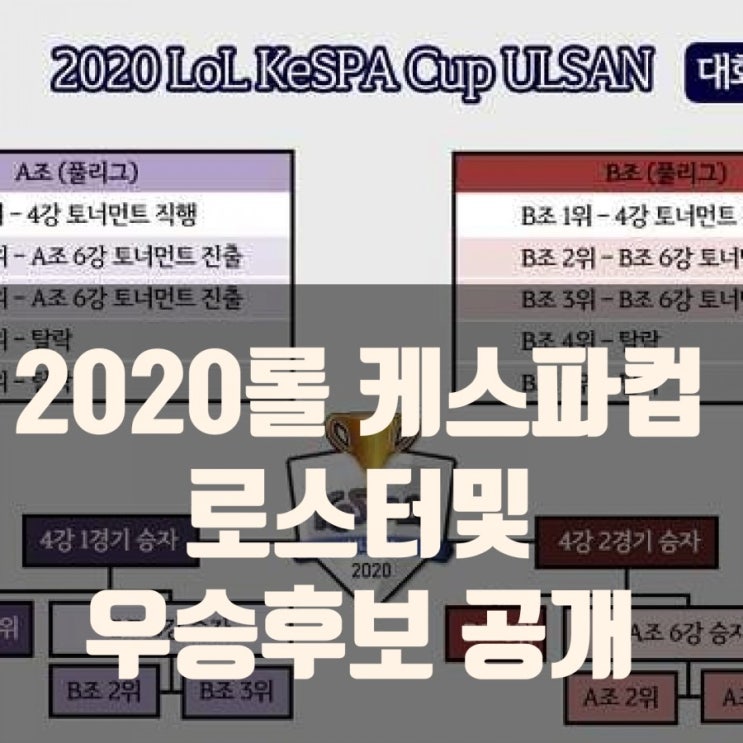 2020 롤 케스파컵 로스터 공개