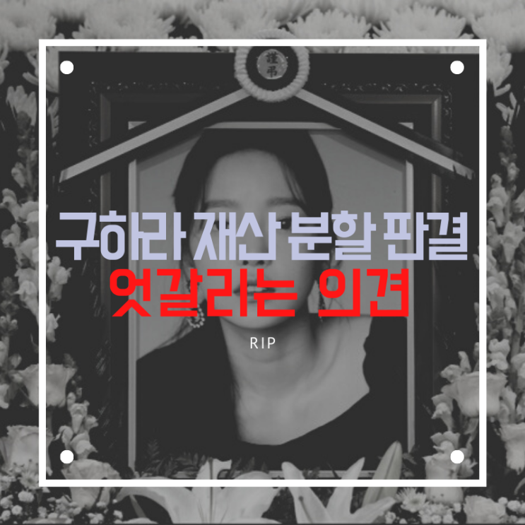 故구하라 재산 분할 판결, 엇갈리는 의견 이게 말이 되나?