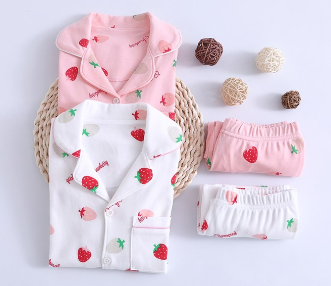 [홈블리아] 딸기순면 아동잠옷 파자마세트