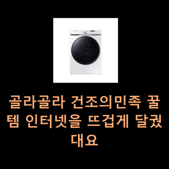  골라골라 건조의민족 꿀템 인터넷을 뜨겁게 달궜대요
