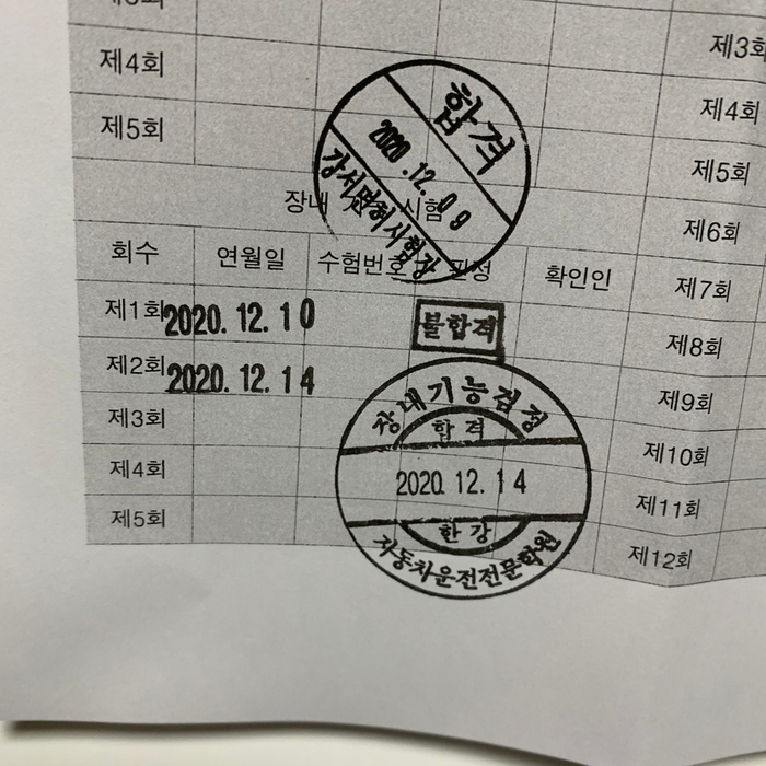  2종 보통 기능 시험 재수 합격 후기, 김포한강자동차 운전면허학원