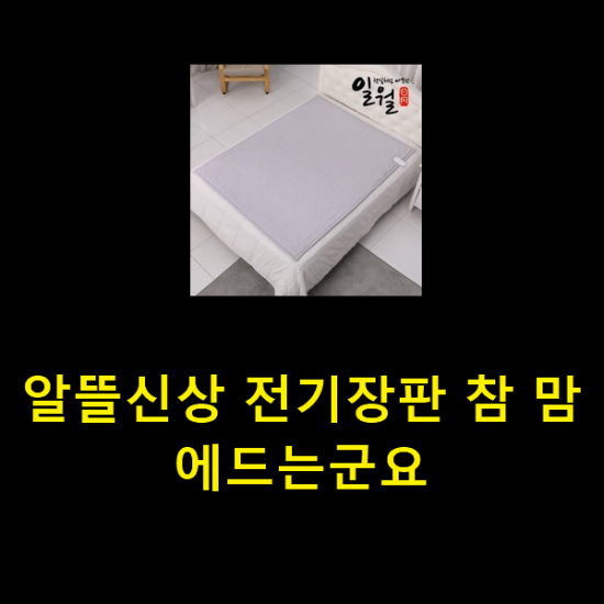  알뜰신상 전기장판 참 맘에드는군요
